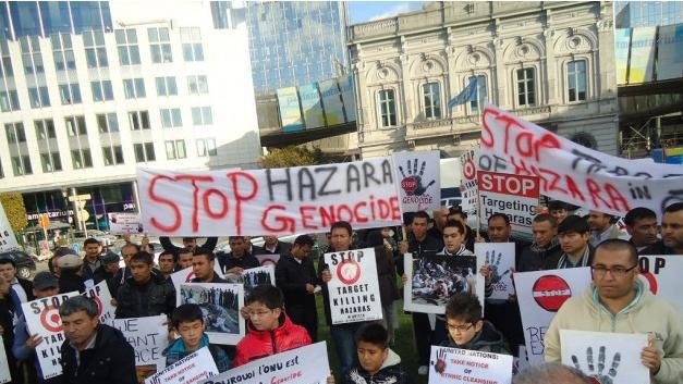 Protest of Hazaras in front of European Parliament in Brussels