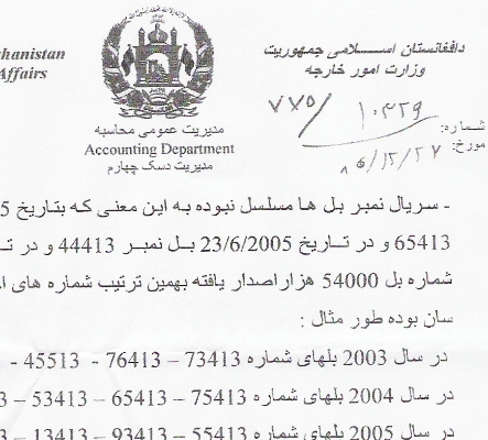 راجع به ضعف کاری، سوء استفاده و باقی داری زلمی حفانی سفیر سابق افغانستان